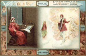 Illusztráció Dante Isteni komédiájához (színes litográfia) alkotó: Italian School