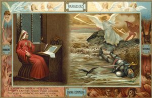 Illusztráció Dante Isteni komédiájához (színes litográfia) alkotó: Italian School