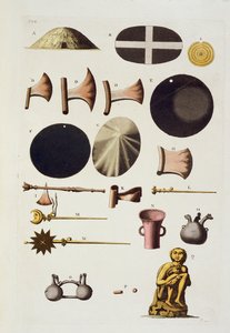 Inka eszközök és műtárgyak, Peru, a Le Costume Ancien et Moderne II. kötetből, 22. tábla, Jules Ferrario, kiadva az 1820-as és 30-as évek körül alkotó: Italian School