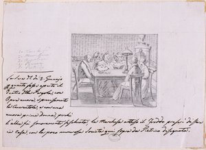 Belső jelenet (ceruza papíron) alkotó: Italian School