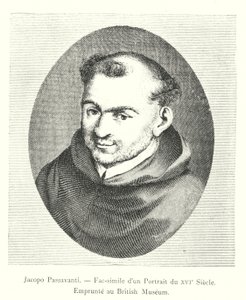 Jacopo Passavanti, Fakszimile egy 16. századi portréról, kölcsönzött a British Museumból (metszet) alkotó: Italian School
