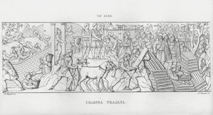 Traianus oszlopa (metszet) alkotó: Italian School