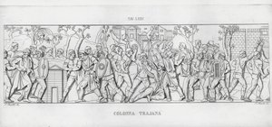 Traianus oszlopa (metszet) alkotó: Italian School
