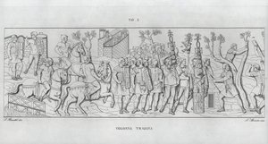 Traianus oszlopa (metszet) alkotó: Italian School
