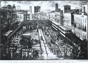 Nagy verseny a Piazza Navonán, 1610 körül alkotó: Italian School