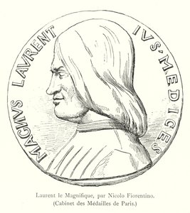 Laurent the Magnificent, Nicolo Fiorentino, Cabinet des Medailles de Paris (metszet) alkotó: Italian School