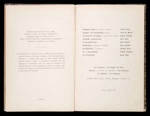 Librettó: Tosca, Giacomo Puccini, Ricordi kiadás, Olaszország alkotó: Italian School