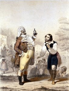 Luigi Lablache és Mario di Candia A szerelem elixírje című opera jelenetében alkotó: Italian School