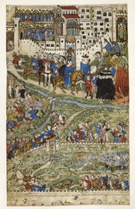 MS Add.27695 fol.6v A templomosok elpusztítása és IV. Fülöp francia király (1268-1314) halála, illusztráció a genovai Cocharelli „A bűnökről szóló értekezéséből”, 14. század vége (vellum) alkotó: Italian School
