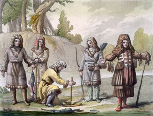 Kamcsatkai férfiak, Távol-Kelet Oroszország, 1820-30-as évek körül alkotó: Italian School