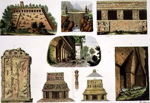 Mexikói régiségek, építészeti részletek, 48A tábla a „Nemzetek történelméből” (akvatinta) alkotó: Italian School