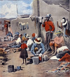 Mexikói forradalom: menekült családok menekülnek a felkelők előrenyomulása elől Minardi illusztrációja a "L