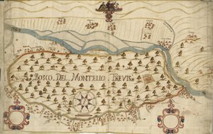 Montello, térkép, XVIII. század, Veneto, Olaszország alkotó: Italian School