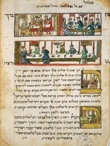 Ms.C.A.2795 A tavasz zsidó szertartásai, a zsidó nép történetéből alkotó: Italian School