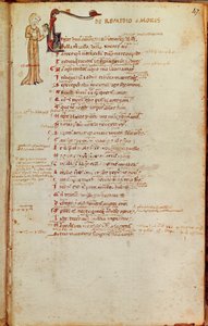 Ms 19 fol.47 Szövegoldal történetírásos kezdőbetűvel, LArt dAimertől, Ovidiustól (Kr. e. 43-17) alkotó: Italian School