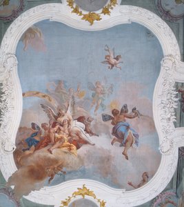 Mitológiai jelenet az állatövvel (freskó) alkotó: Italian School