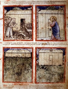 Noé bárkája, miniatűr a 212-es kódexből (vagy Padovano kódexből vagy Páduai Bibliából) 1390-1400 Rovigo, Accademia dei Concordi alkotó: Italian School