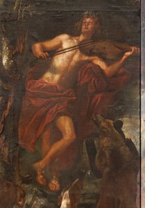 Orpheus zenével varázsolja el az állatokat, Orfeusz mítosza alkotó: Italian School