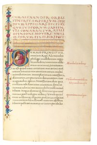 PSEUDO-ARISTOTLE, Secreta secretorum; "MARDOCHEUS IUDEUS", Epistola ad Alexandrum de cognitione veri dei; ADAM DE MONTALDO (fl. 1450-1495 körül), Divinitus prolata iudicia sive premonita; Quedam alia summatim posita iudicia, Róma, 1490 körül (tinta és szín alkotó: Italian School