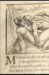 Oldal a Pietro Aretino "Sonetti Lussuriosi"-ból, Giulio Romano illusztrálta és Marcantonio Raimondi metszet, Velence, 1527 körül (nyomtatás és fametszet) alkotó: Italian School