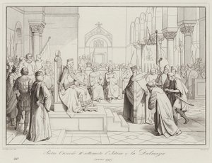 Pietro Orseolo II leigázza Isztria és Dalmácia, 997 (metszet) alkotó: Italian School
