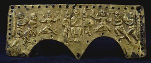 Emléktábla Agilulf sisakjáról (bronz) alkotó: Italian School