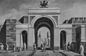 Pompei: Porta Ercolana (litho) alkotó: Italian School