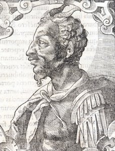 Attila portréja Bernardino Corio „Elogia Virorum Illustris” című művéből, Milánó 16. század. alkotó: Italian School