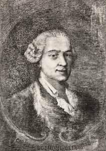 Carlo Goldoni (1707-1793) olasz drámaíró portréja, Marco Pitteri metszet Giambattista Piazzetta festményéből és E Ximenes rajza, metszet a L