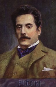 Giacomo Puccini portréja (színes litográfia) alkotó: Italian School