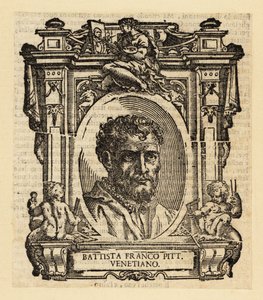 Giovanni Battista Franco olasz manierista festő és rézkarc portréja, aki Rómában, Urbinóban és Velencében tevékenykedett a 16. század közepén alkotó: Italian School