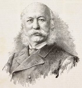 Girolamo Cantelli (1815-1884), olasz hazafi és politikus portréja, metszet Baroni és Gardelli fényképéből, a L