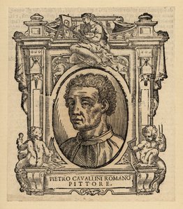 Pietro Cavallini, a késő középkori olasz festő és mozaiktervező portréja alkotó: Italian School