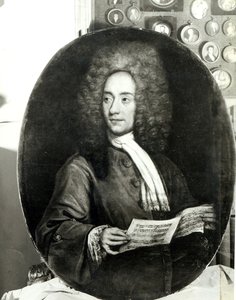A zeneszerző, Tomaso Giovanni Albinoni (1671-1751) portréja zenei zenével alkotó: Italian School