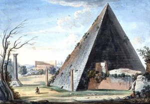 Caius Cestus piramis sírja (akvarell) alkotó: Italian School