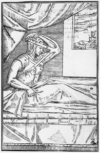 Helyreállító műtét az orron, illusztráció a De curtorum chirurgia per insitionemből, Gaspare Tagliacozzi (1545-99) Velence, megjelent 1597 alkotó: Italian School