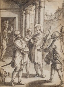 Vallási jelenetek (toll és tinta papíron) alkotó: Italian School