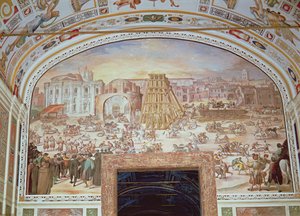 Az obeliszk eltávolítása Néró cirkuszából alkotó: Italian School