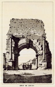 Róma: Drusus boltíve (litho) alkotó: Italian School