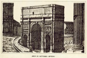 Róma: Septimius Severus boltíve (litho) alkotó: Italian School