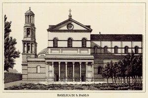 Róma: Basilica Di S Paolo (litho) alkotó: Italian School