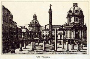Róma: Traianus-fórum (litho) alkotó: Italian School