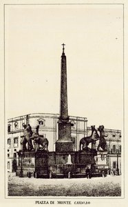 Róma: Monte Cavallo tér (litho) alkotó: Italian School