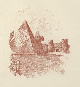 Róma, Caius Cestius piramisa (litográfia) alkotó: Italian School