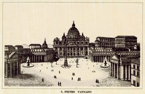 Róma: Szent Péter Vatikán (litho) alkotó: Italian School