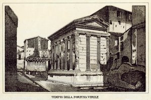 Róma: Virile Fortune temploma (litho) alkotó: Italian School