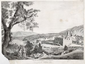 Soriano Calabro romjai és a templom, Calabria, 1783 alkotó: Italian School