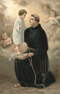 Páduai Szent Antal (színes litográfia) alkotó: Italian School