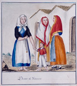 Villanova szardíniai jelmezei, nyomtatott ms.258, Luzzetti Collection alkotó: Italian School