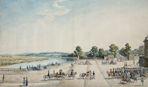 Párizs kapitulációjának aláírása a Château de Saint-Cloudban, 1815. július 3. (akvarell) alkotó: Italian School